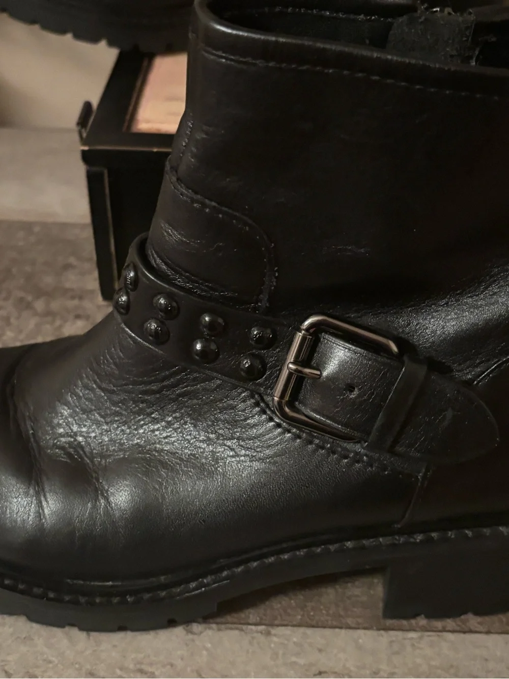 COACH GIANNA STUDDED BOOTS WITH BUCKLE SIZE 36.5 - Picture 4 of 9